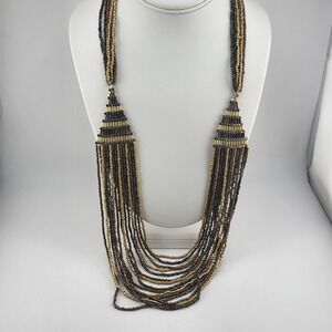 Layered Bib‎ Bead Statement Necklace